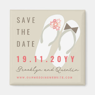 Mr & Mrs Teenslippers Beach Wedding Save the Date Magneet