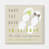 Mr & Mrs Teenslippers Beach Wedding Save the Date Magneet (Voorkant)