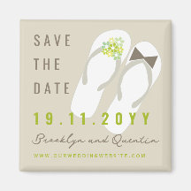 Mr & Mrs Teenslippers Beach Wedding Save the Date