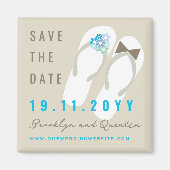 Mr & Mrs Teenslippers Beach Wedding Save the Date Magneet (Voorkant)