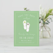 Mr & Mrs Teenslippers Daisies Beach Wedding Photo Save The Date (Staand voorkant)