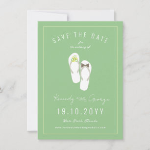 Mr & Mrs Teenslippers Daisies Beach Wedding Photo Save The Date