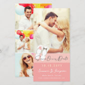 Mr & Mrs Teenslippers Daisies Beach Wedding Photo Save The Date (Voorkant / Achterkant)