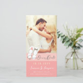 Mr & Mrs Teenslippers Daisies Beach Wedding Photo Save The Date (Staand voorkant)