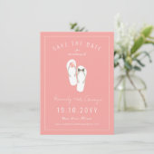 Mr & Mrs Teenslippers Daisies Beach Wedding Photo Save The Date (Staand voorkant)