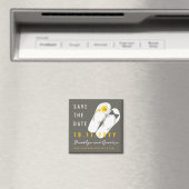 Mr & Mrs Teenslippers Hibiscus Bruiloft Save The D Magneet (Insitu (Vaatwasser))