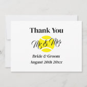 Mr & Mrs tennis paar sportieve bruiloft Bedankkaart (Voorkant)