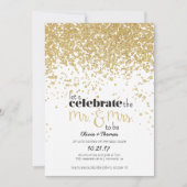 Mr & Mrs. to be Gold Glitter Verloving Uitnodigen Kaart (Voorkant)