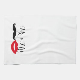 Mr & Mrs. To Be Mustache & Lips Party Hostess Theedoek