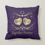 Mr & Mrs Together Forever | Personaliseren Kussen<br><div class="desc">Romantische gooi Pillow voor het gelukkig gehuwde koppel in mooi paars. Een Keepasje voor de Passen getrouwd! 100% aanpasbaar. Vul het/de vakje(s) in of klik op de knop IT AANPASSEN om tekst of afbeeldingen te wijzigen, te verplaatsen, te verwijderen of toe te voegen. Als u vragen hebt over dit product...</div>
