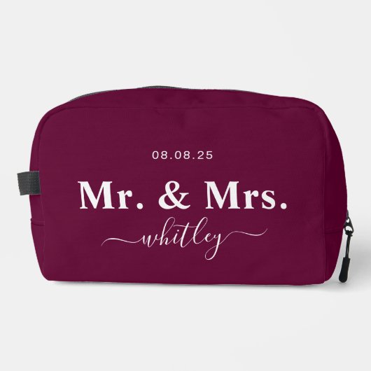 Mr & Mrs Toiletry Bag voor Paar (Magenta:5f012) Toilettasje (Voorkant)