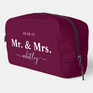 Mr & Mrs Toiletry Bag voor Paar (Magenta:5f012) Toilettasje