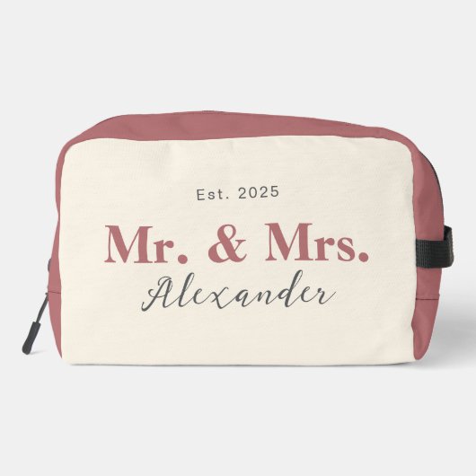 Mr & Mrs Toiletry Bag voor Paar (Roze: B77072) Toilettasje (Achterkant)