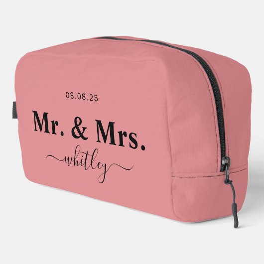 Mr & Mrs Toiletry Bag voor Paar (Roze: E48E91) Toilettasje (Rechterhoek)