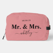 Mr & Mrs Toiletry Bag voor Paar (Roze: E48E91) Toilettasje (Achterkant)