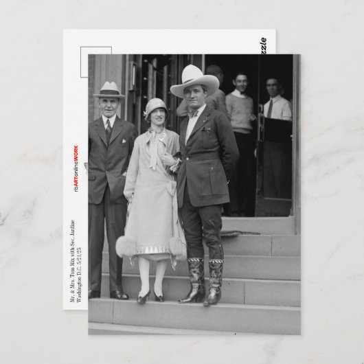 Mr. & Mrs Tom Mix Briefkaart (Voorkant / Achterkant)