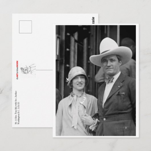 Mr. & Mrs Tom Mix Briefkaart (Voorkant / Achterkant)