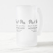 Mr & Mrs Trendy Calligrafie Font Wedding Matglas Bierpul (Voorkant rechts)