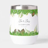 Mr & Mrs Tropical Leaves Script Huwelijkscadeau (Achterkant)