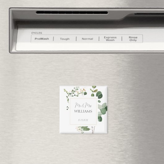 Mr & Mrs Trouw Groen Goud Magnet Cadeau (Insitu (Vaatwasser))