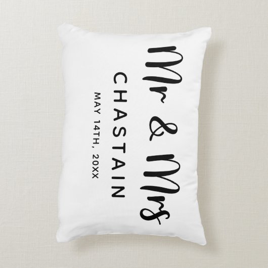  Mr. & Mrs. | Trouwen  Accent Kussen (Achterkant (Verticaal))