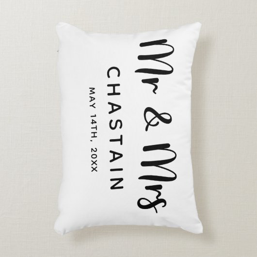 Mr. & Mrs. | Trouwen Accent Kussen (Voorkant(Verticaal))