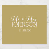 Mr & Mrs Trouwgunst - Minimalistisch Goud Bier Etiket (Enkel label)