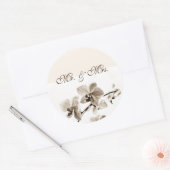 Mr & Mrs trouwstickers Ronde Sticker (Envelop)