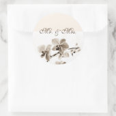 Mr & Mrs trouwstickers Ronde Sticker (Tas)