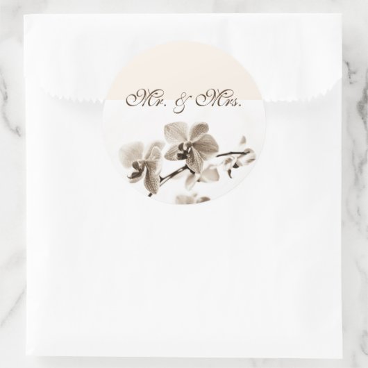 Mr & Mrs trouwstickers Ronde Sticker (Tas)