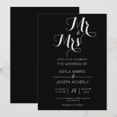 Mr & Mrs trouwuitnodigkaart Feestdagenkaart (Voorkant / Achterkant)