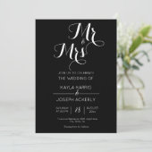 Mr & Mrs trouwuitnodigkaart Feestdagenkaart (Staand voorkant)