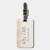 Mr & Mrs typografie Boho zomer pampas gras Bagagelabel (Voorkant verticaal)