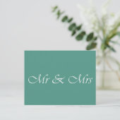 Mr & Mrs Typografie Briefkaart (Staand voorkant)