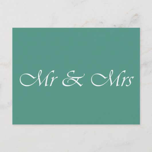Mr & Mrs Typografie Briefkaart (Voorkant)
