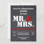 Mr & Mrs typografie bruiloft hersal diner Kaart (Voorkant)