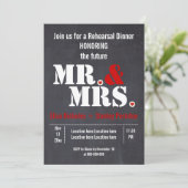 Mr & Mrs typografie bruiloft hersal diner Kaart (Staand voorkant)