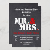 Mr & Mrs typografie bruiloft hersal diner Kaart (Voorkant / Achterkant)