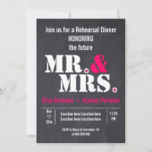 Mr & Mrs typografie bruiloft hersal diner Kaart (Voorkant)