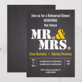 Mr & Mrs typografie bruiloft hersal diner Kaart (Voorkant / Achterkant)