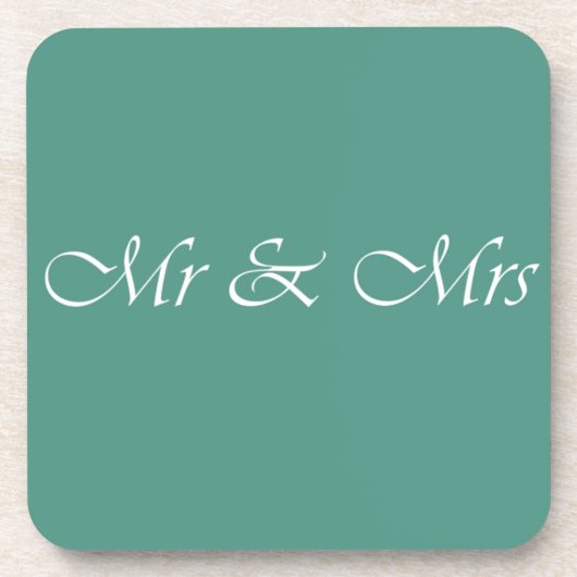 Mr & Mrs Typografie Drankjes Onderzetter (Voorkant)