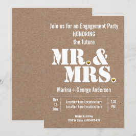 Mr & Mrs typografie kraft bruiloft verlofpartij Kaart