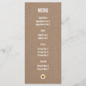 Mr & Mrs typografie kraft papieren trouwmenu Menu (Achterkant)
