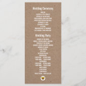 Mr & Mrs typografie kraftpapier huwelijksprogramma Programmakaart (Achterkant)