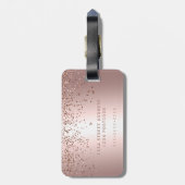 Mr & Mrs typografie roos gouden confetti metallic Bagagelabel (Achterkant verticaal)
