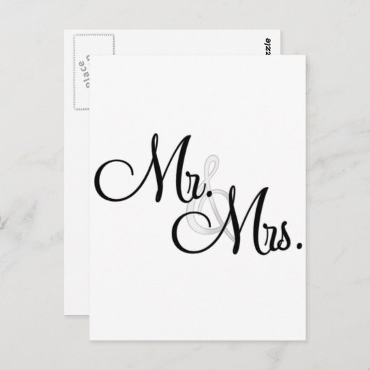 Mr & Mrs Unieke items Briefkaart (Voorkant / Achterkant)