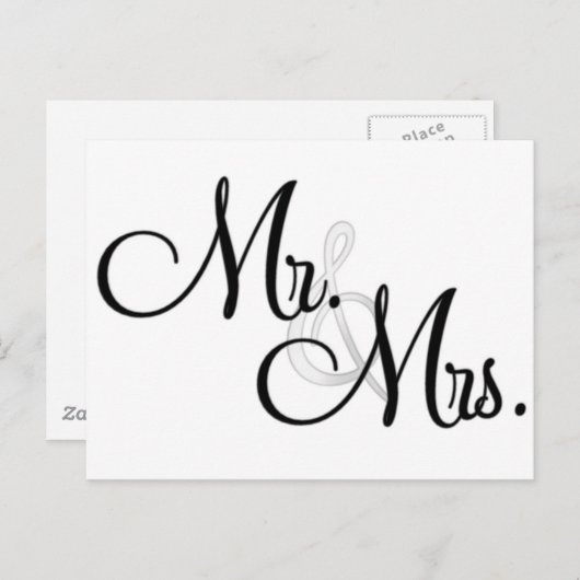 Mr & Mrs Unieke items Briefkaart (Voorkant / Achterkant)