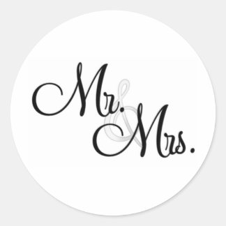 Mr & Mrs Unieke items Ronde Sticker