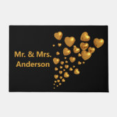 Mr & Mrs Uw achternaam is net getrouwd met Golden  Deurmat (Voorkant)