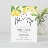 Mr & Mrs Verloving Summer Lemons verloofd Kaart (Staand voorkant)